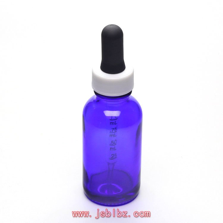 蓝色波斯顿瓶药用玻璃滴管瓶