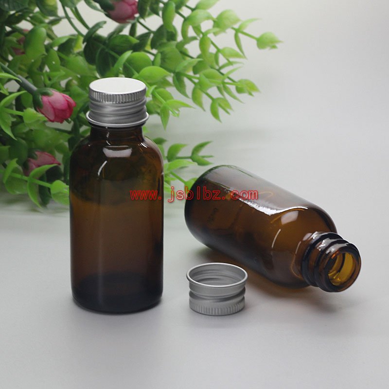30ml口服液瓶棕色钠钙玻璃药用瓶波斯顿带铝盖