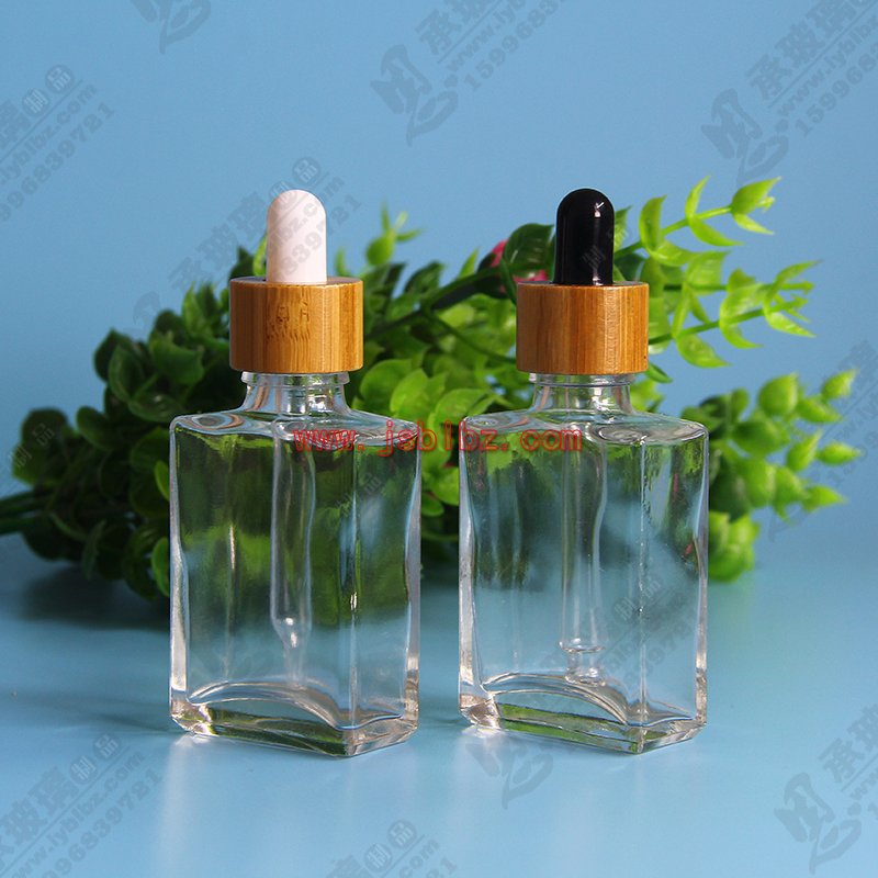 30ml竹制胶头滴管盖方形矩形玻璃滴管瓶
