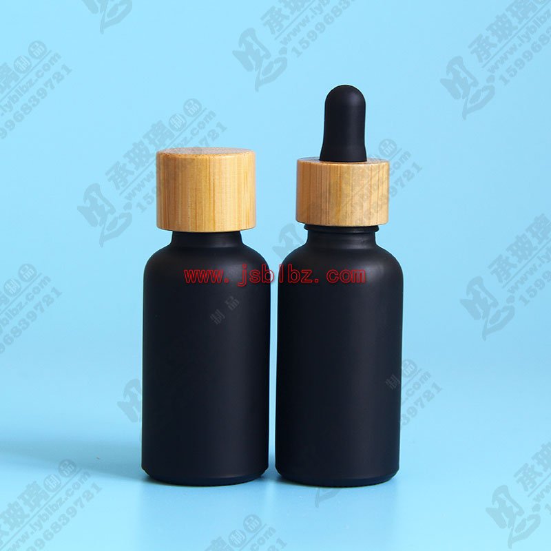 磨砂黑色玻璃滴管瓶包装瓶滴管瓶厂家直销